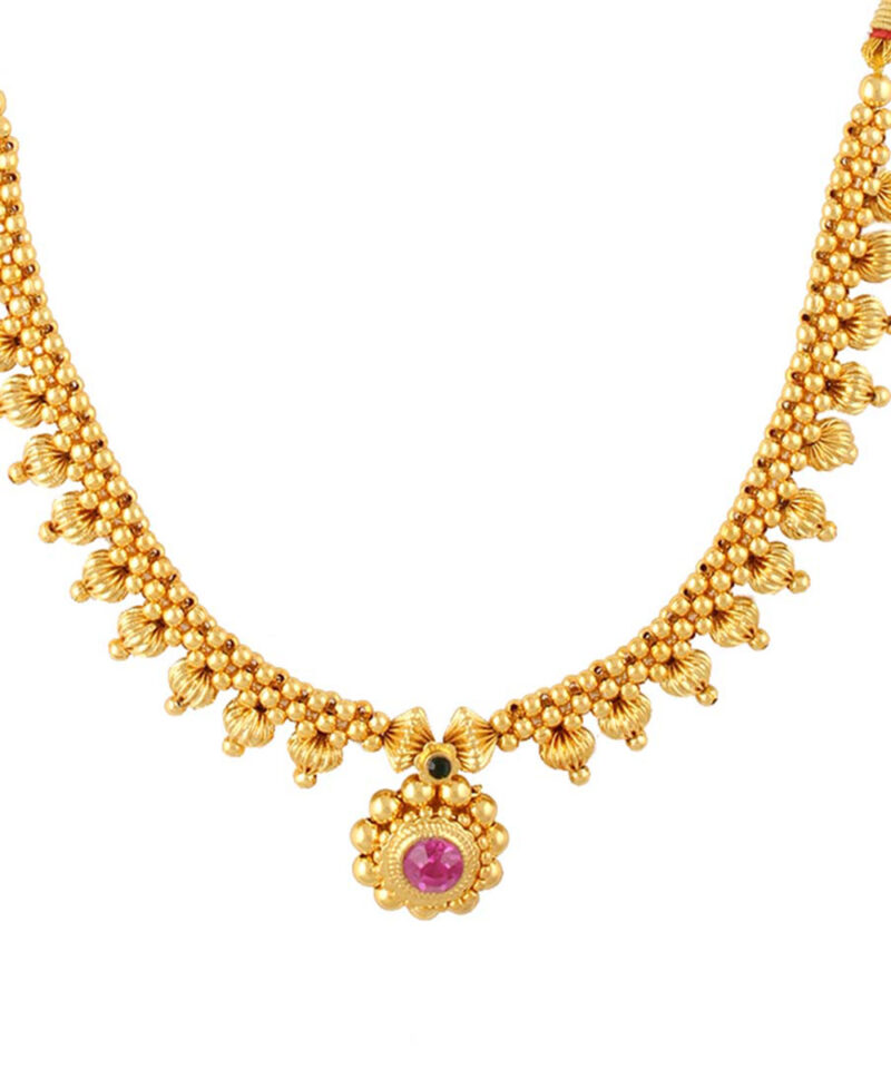 Gold Bead Design Thushi Necklace | Mahendra Jewellers Ichalkaranji
